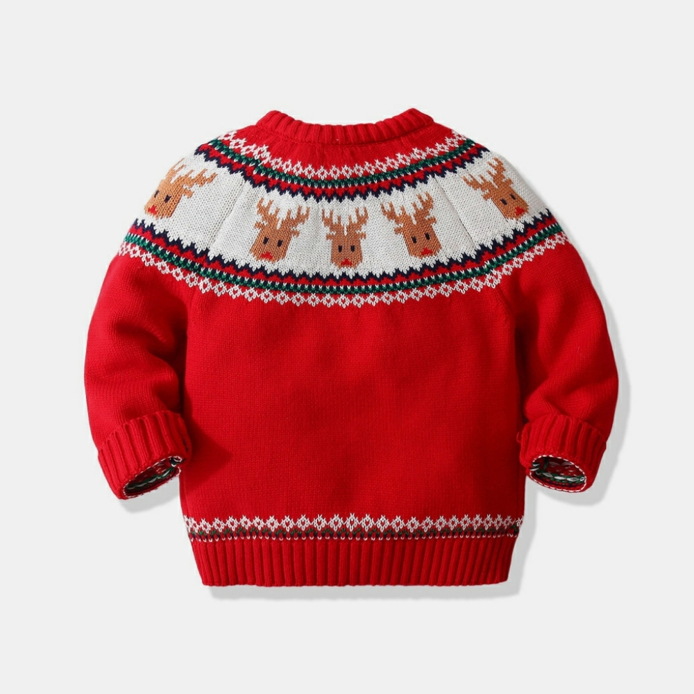 Kids Reindeer Graphic Pullover Sweater